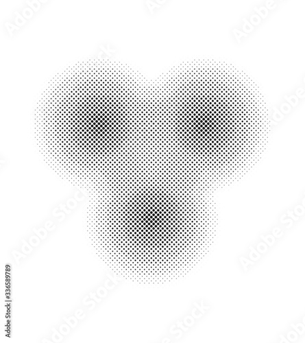 Circle halftone element, monochrome abstract graphic for DTP, prepress or generic concepts.