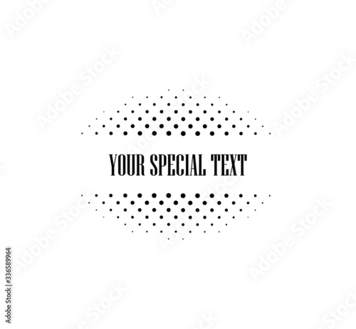 Circle halftone element, monochrome abstract graphic for DTP, prepress or generic concepts.