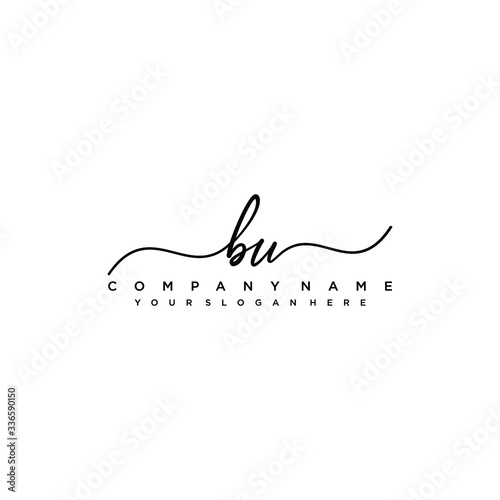 BU initial Handwriting logo vector templates