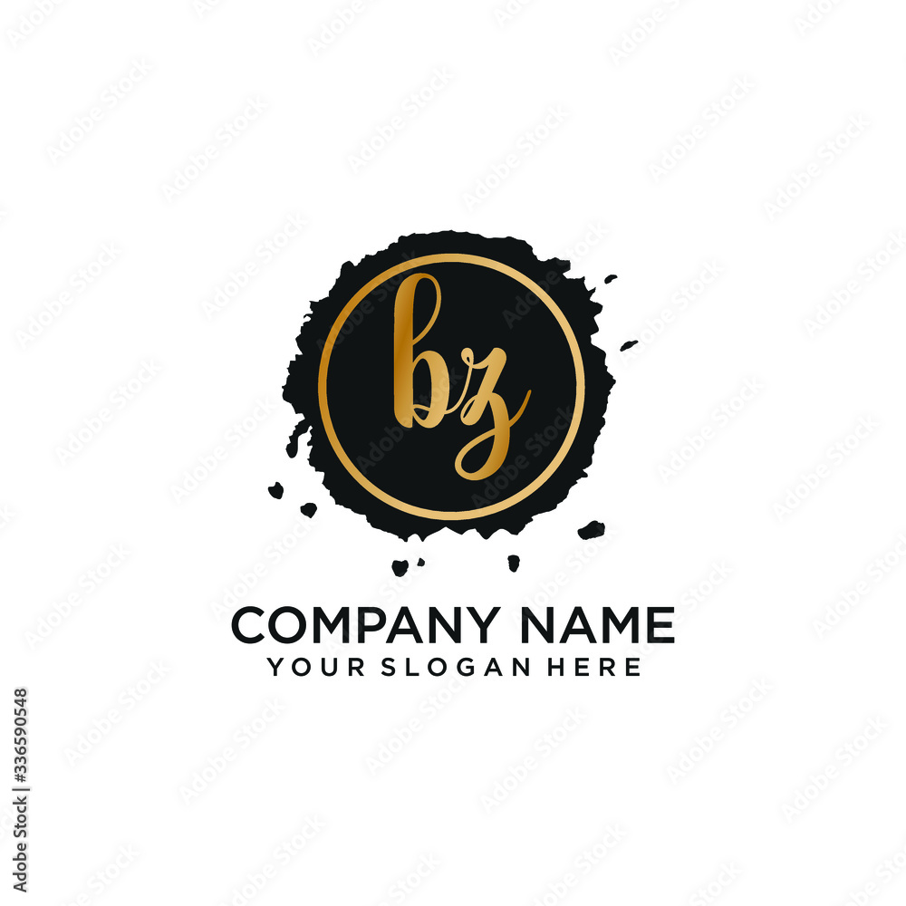 Naklejka premium BZ initial Handwriting logo vector templates