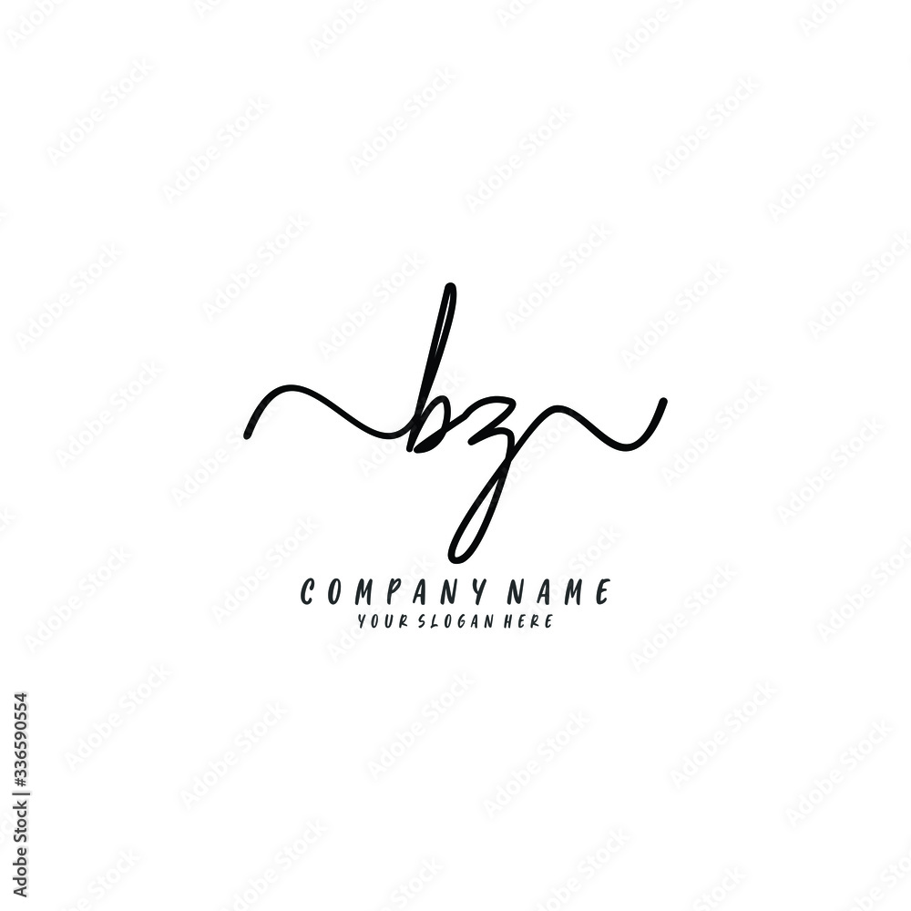 BZ initial Handwriting logo vector templates BZ initial Handwriting logo vector templates
