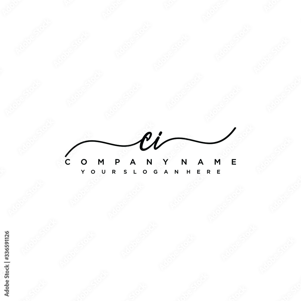 CI initial Handwriting logo vector templates CI initial Handwriting logo vector templates