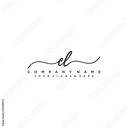 CL initial Handwriting logo vector templates