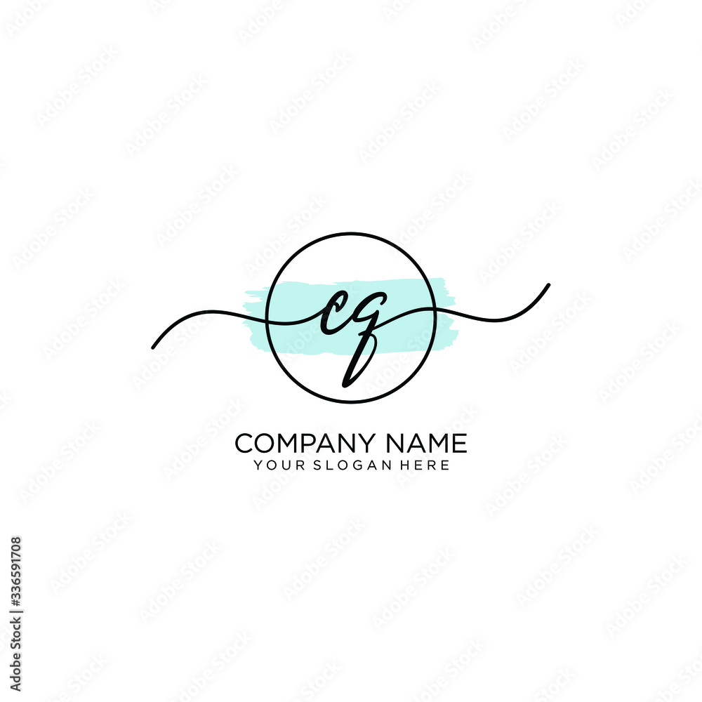CQ initial Handwriting logo vector templates CQ initial Handwriting logo vector templates