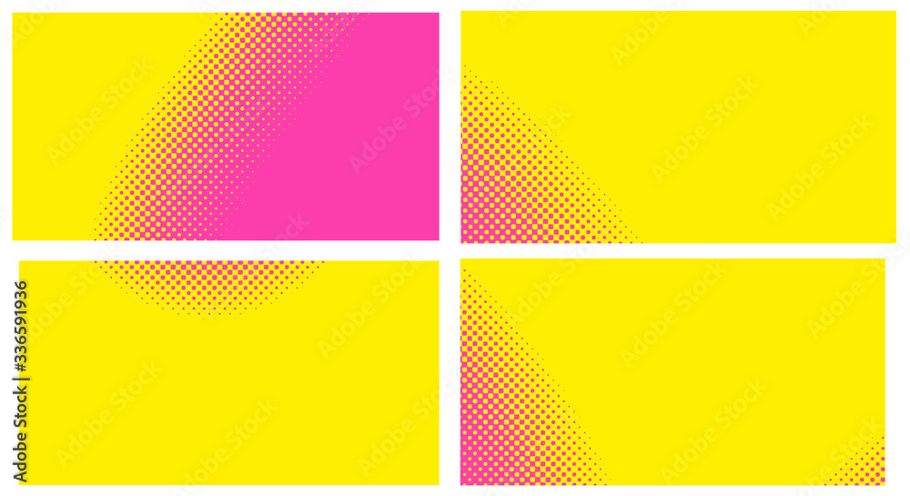 Obraz premium Pink background with dots. Set abstract background with halftone dots design. Vector illustration for comic book.