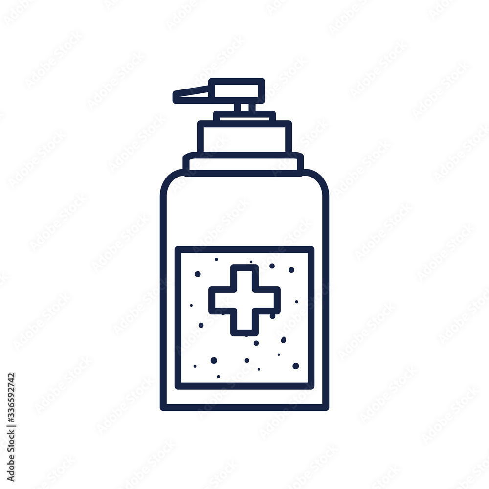 Soap dispenser with cross line style icon vector design Soap dispenser with cross line style icon vector design