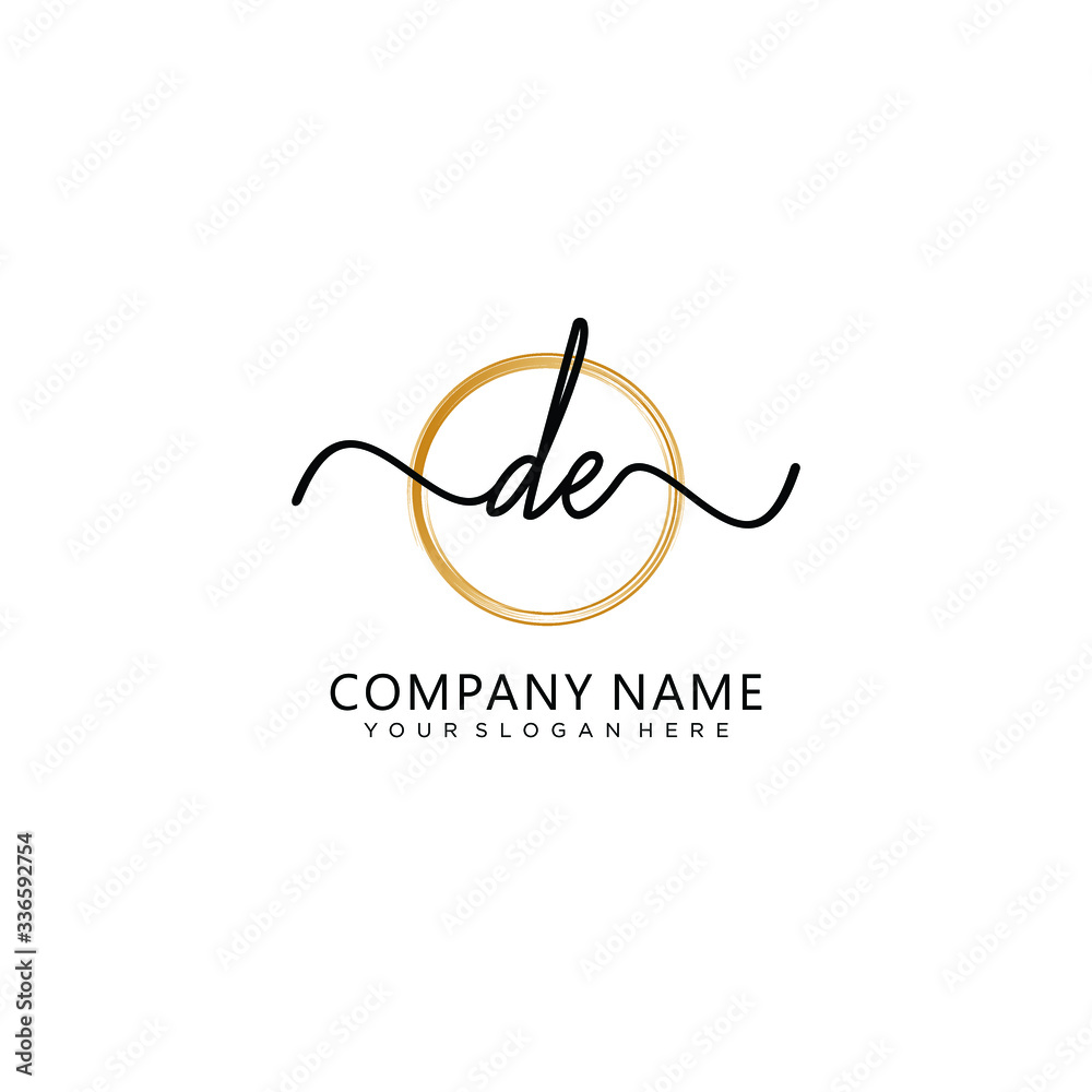 DE initial Handwriting logo vector templates DE initial Handwriting logo vector templates