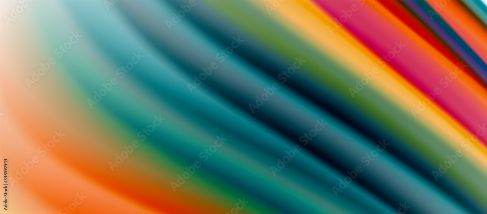 Wave lines abstract background, smooth silk design with rainbow style colors. Liquid fluid color waves. Vector Illustration Wave lines abstract background, smooth silk design with rainbow style colors. Liquid fluid color waves. Vector Illustration