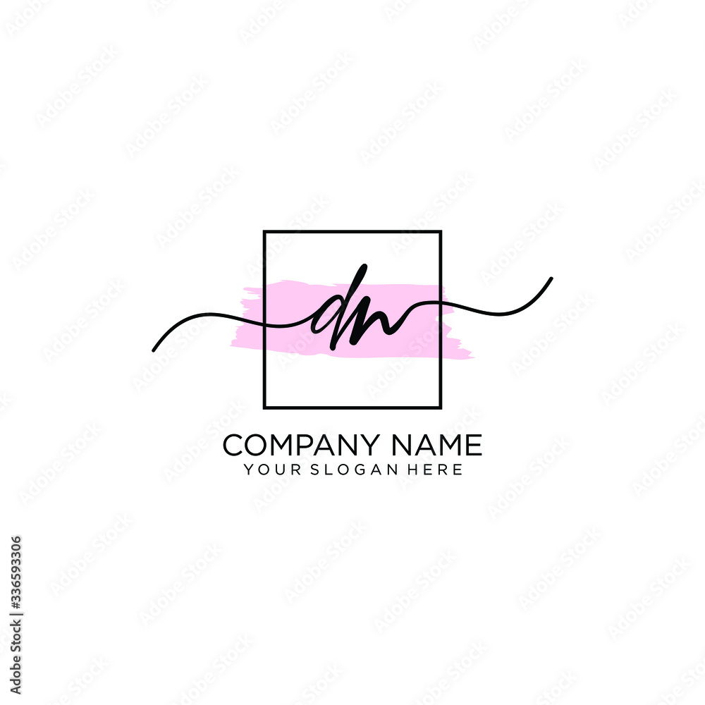 Obraz premium DN initial Handwriting logo vector templates