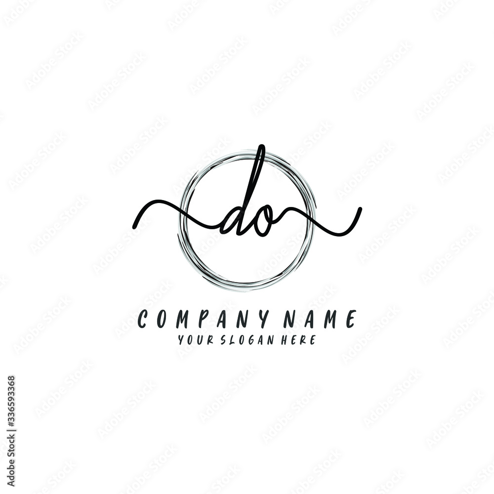 DO initial Handwriting logo vector templates