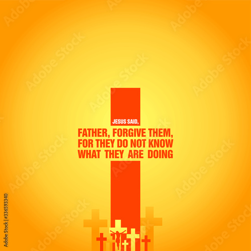 Banner for Good Friday with Lord Jesus Christ on Cross - Silhouette 