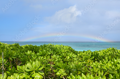Beautiful rainbow Atlantis Paradise island 
