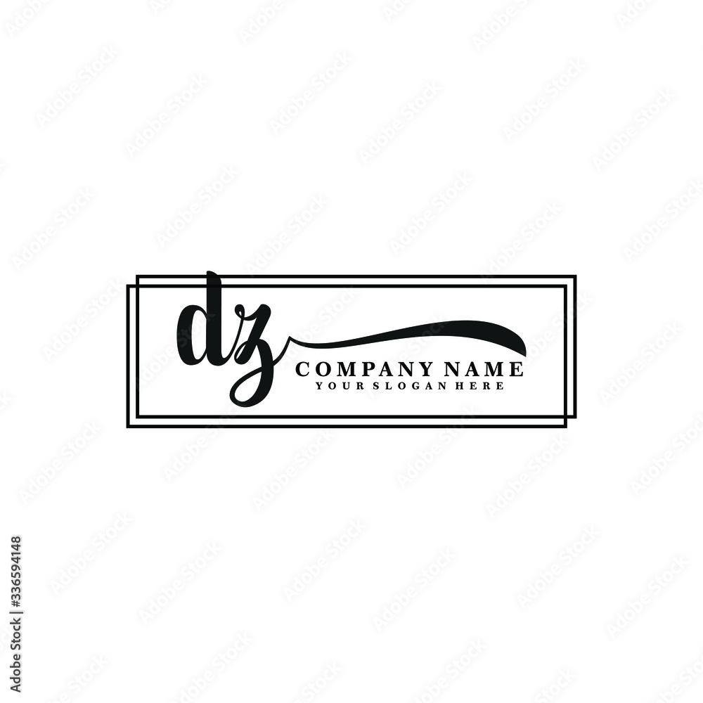 Fototapeta premium DZ initial Handwriting logo vector templates