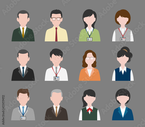 人物上半身アイコン　会社員