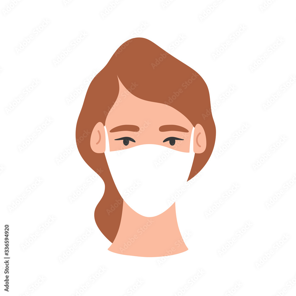 Woman Face Mask Icon Illustration