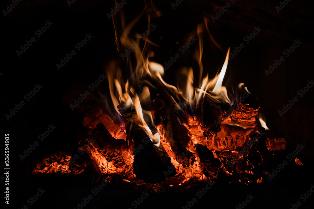 fire in the fireplace fire in the fireplace