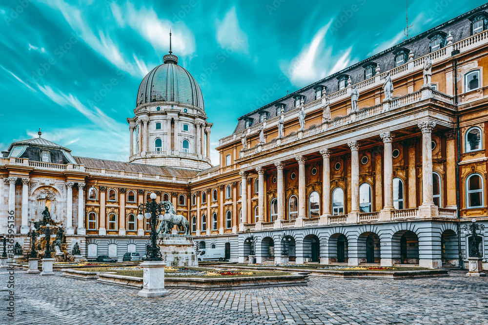 Budapest Royal Castle -Courtyard of the Royal Palace in Budapest. Hungary.