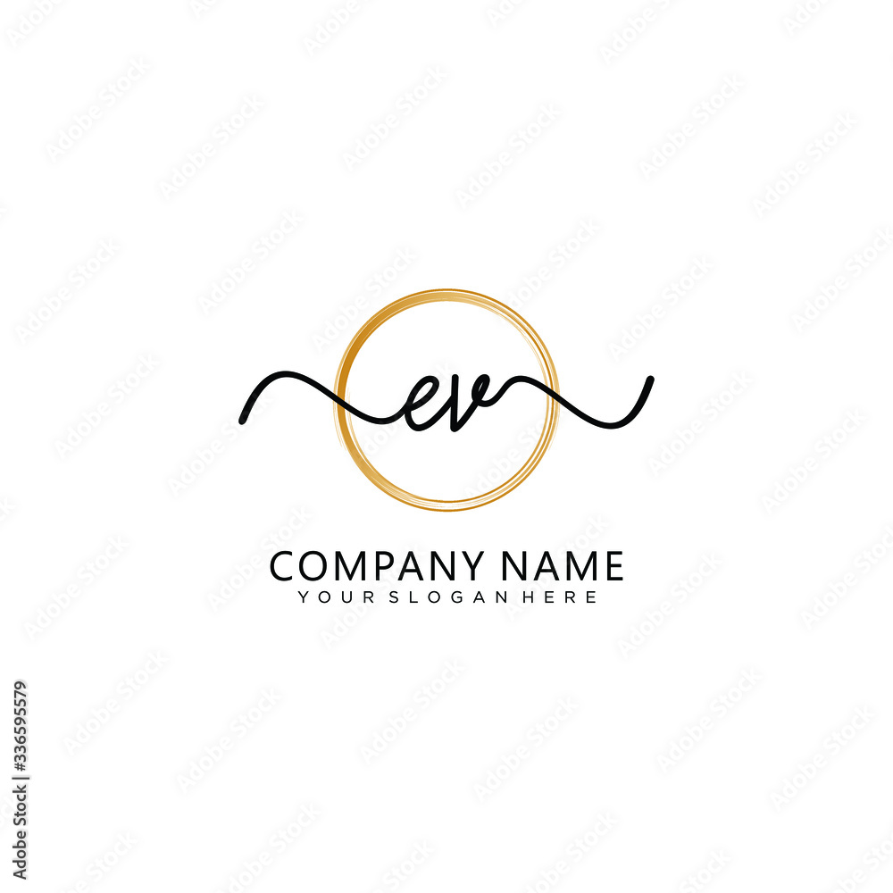 EV initial Handwriting logo vector templates
