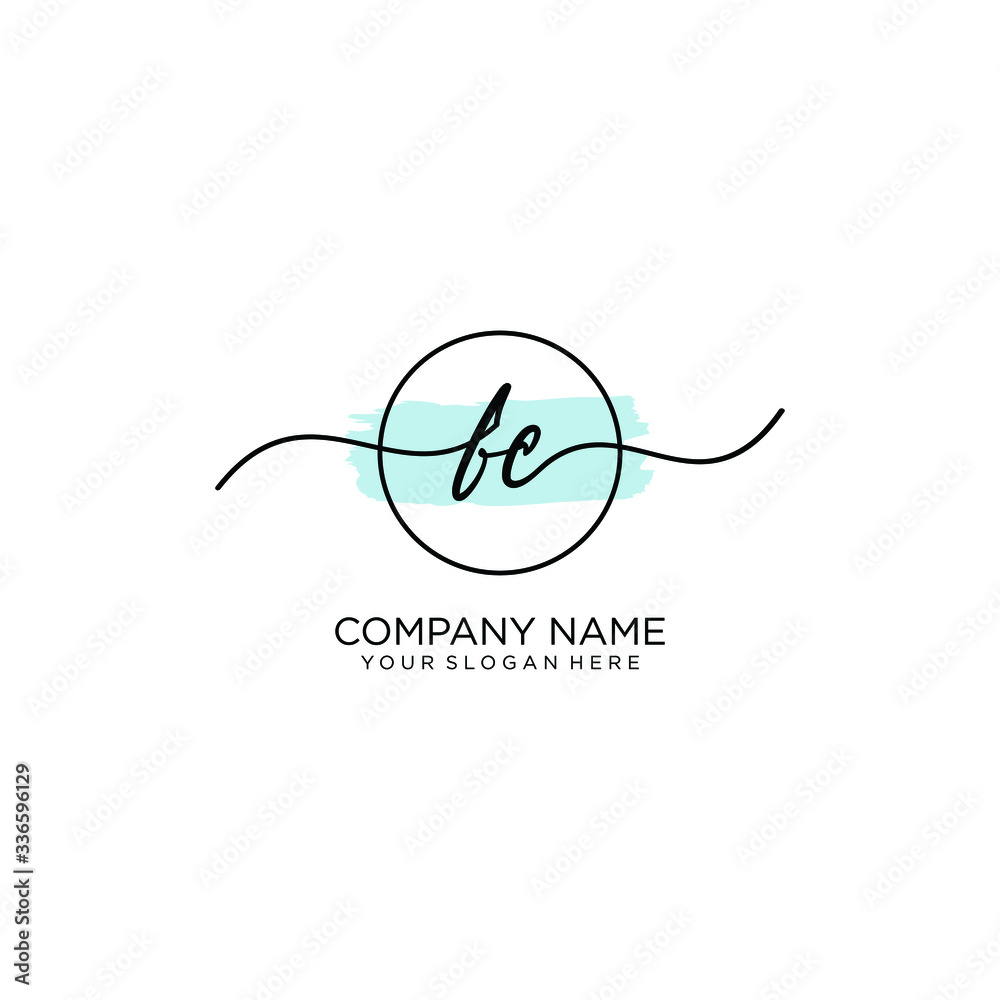 Fototapeta premium FC initial Handwriting logo vector templates