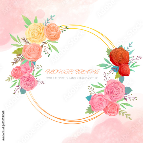 원형 꽃 프레임