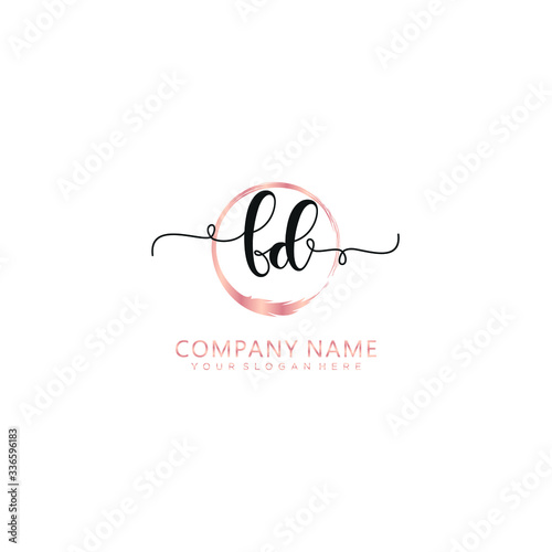 FD initial Handwriting logo vector templates