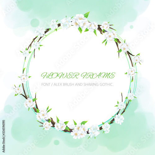 원형 꽃 프레임