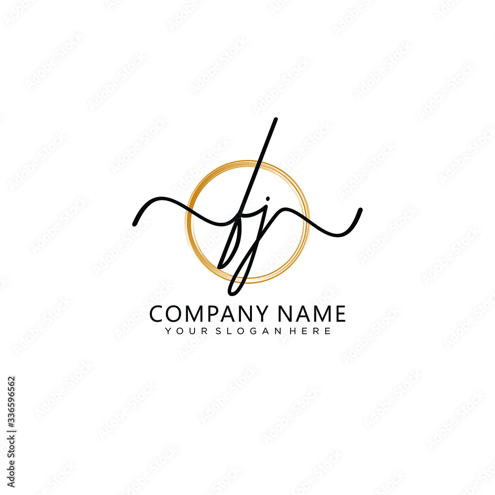 Fototapeta premium FJ initial Handwriting logo vector templates