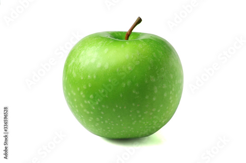 Fresh Green Apple Isolated on White Background with Clipping Path