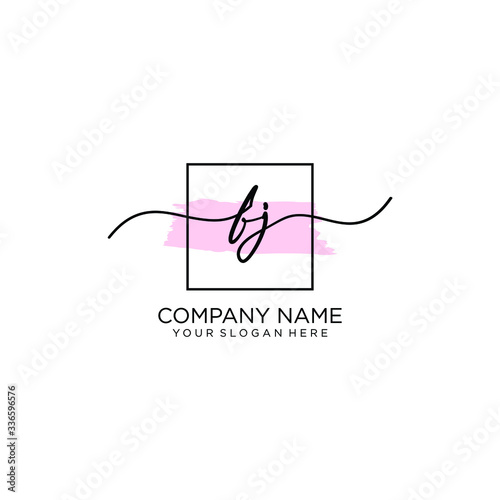 FJ initial Handwriting logo vector templates