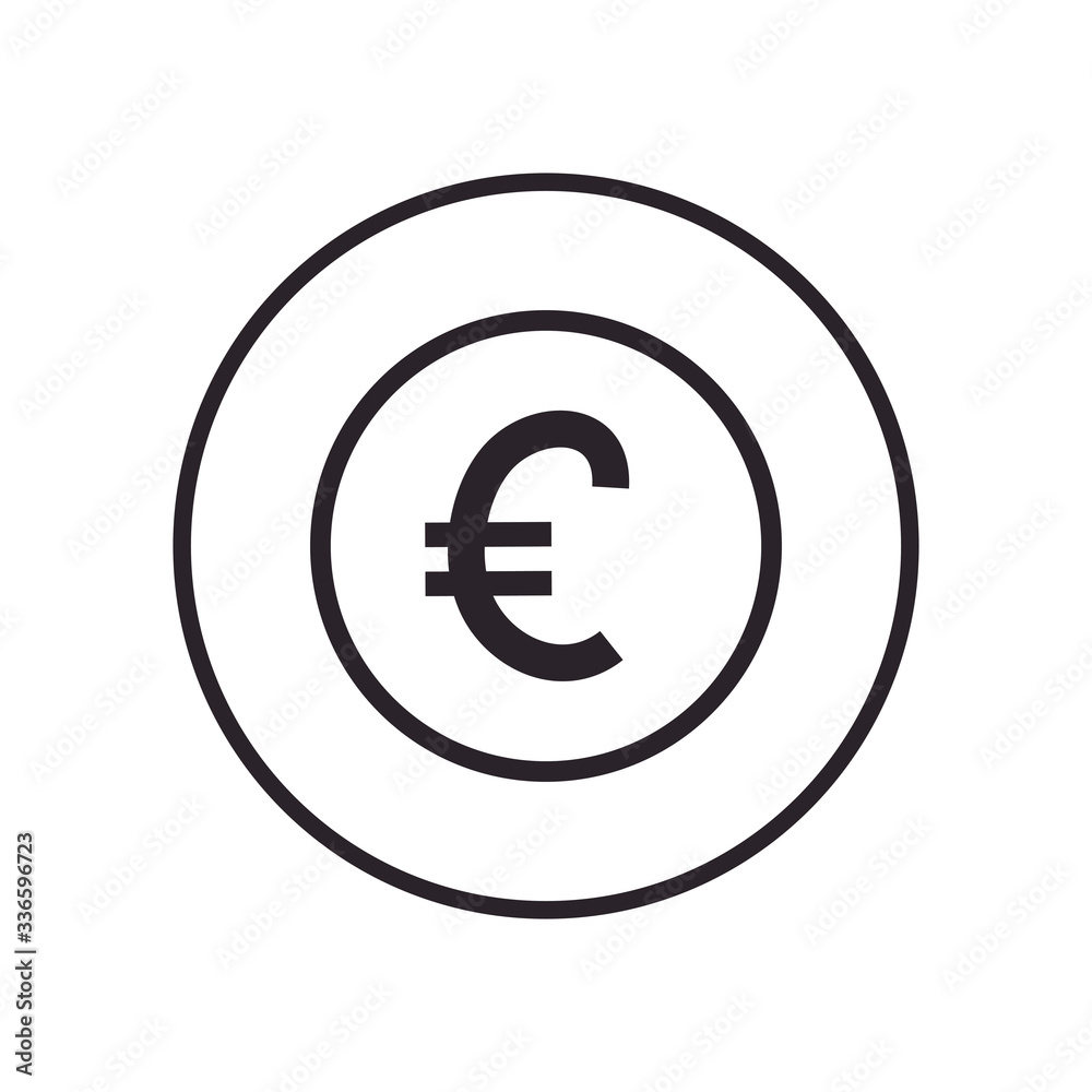Euro coin line syle icon vector design Euro coin line syle icon vector design