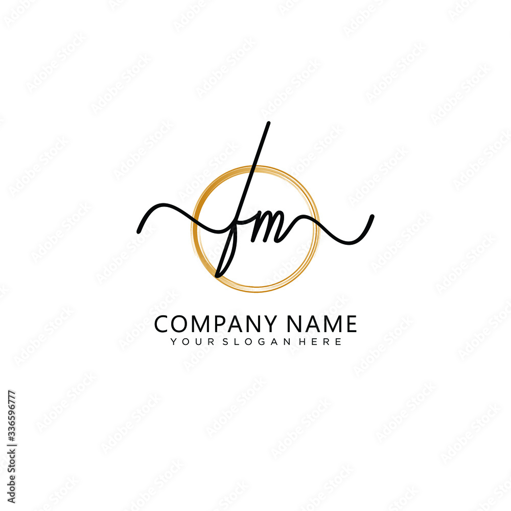 FM initial Handwriting logo vector templates FM initial Handwriting logo vector templates
