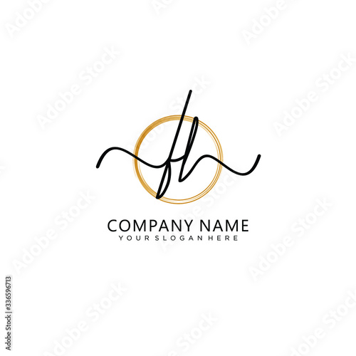 FL initial Handwriting logo vector templates
