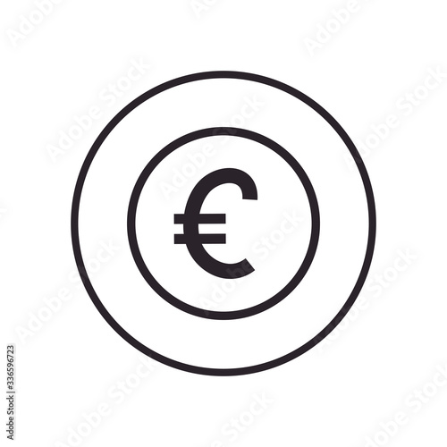 Euro coin line syle icon vector design