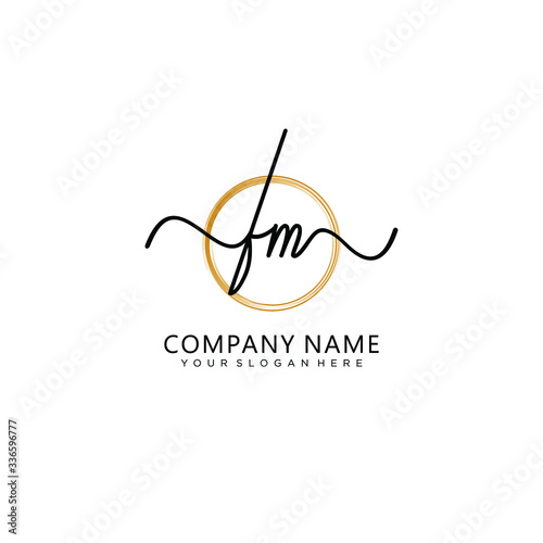 FM initial Handwriting logo vector templates
