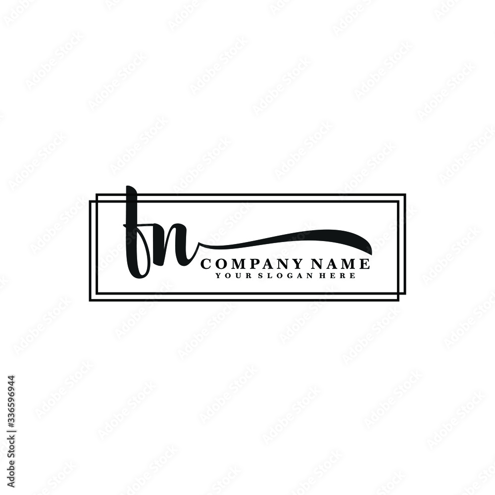 Fototapeta premium FN initial Handwriting logo vector templates