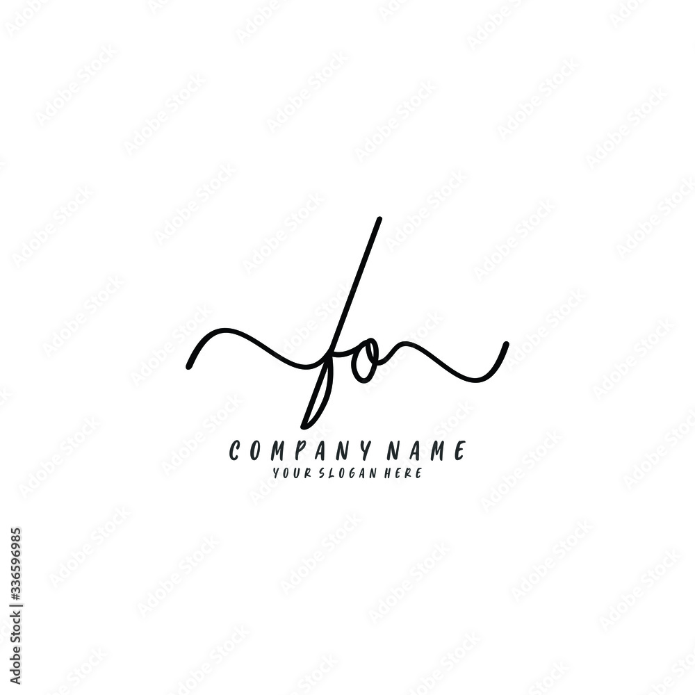 FO initial Handwriting logo vector templates FO initial Handwriting logo vector templates