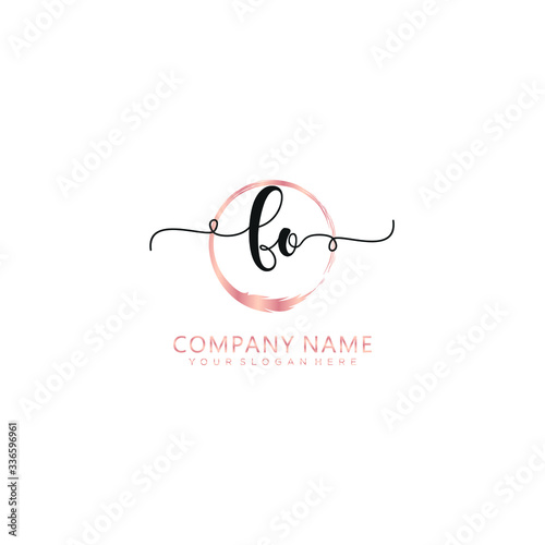 FO initial Handwriting logo vector templates