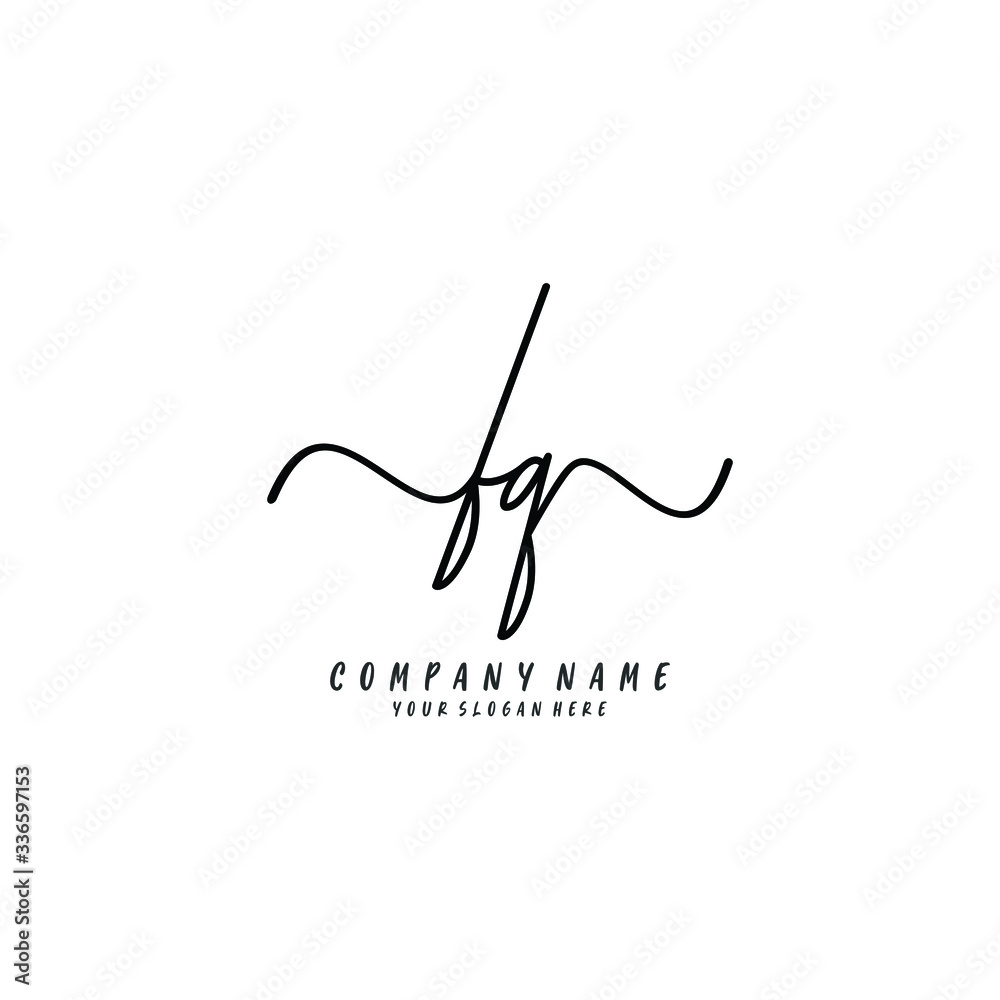 FQ initial Handwriting logo vector templates FQ initial Handwriting logo vector templates