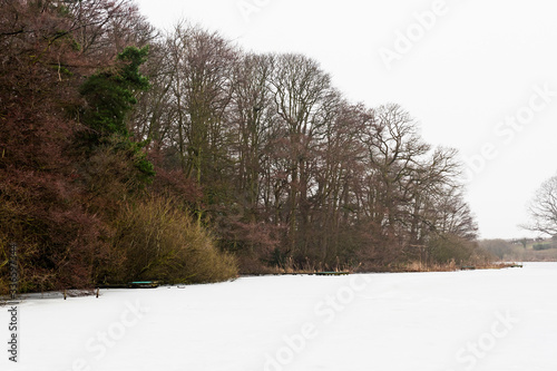 Wallpaper Mural Landscape view of snow covered frozen lake Torontodigital.ca