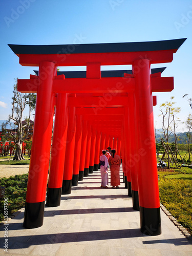 Torii the red pillars in Thailand the same as in Japan