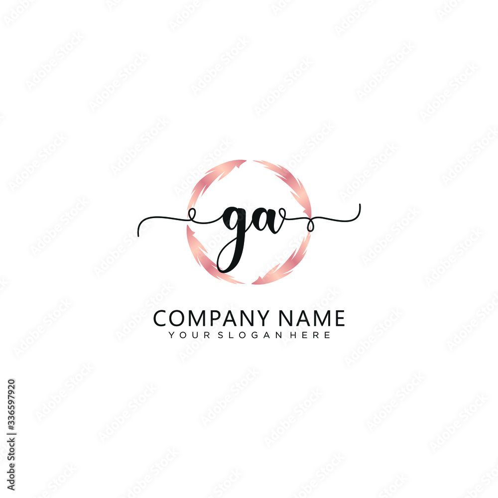 GA initial Handwriting logo vector templates GA initial Handwriting logo vector templates