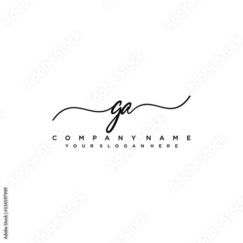 GA initial Handwriting logo vector templates