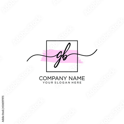 GB initial Handwriting logo vector templates