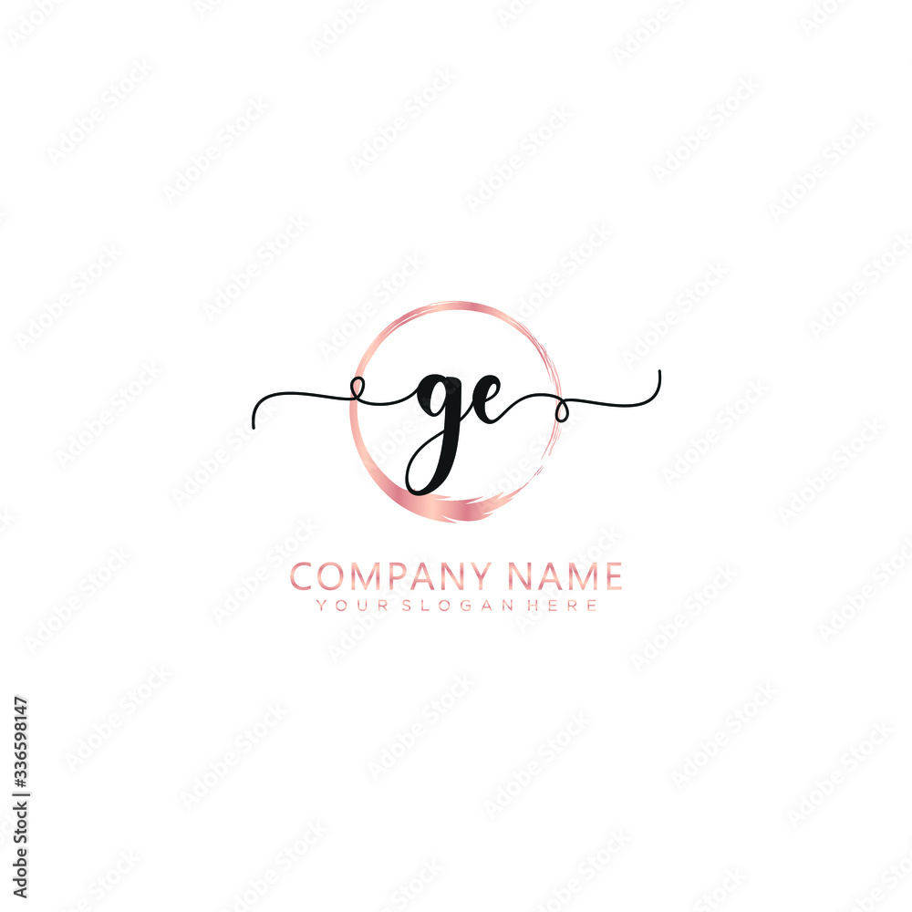 GE initial Handwriting logo vector templates GE initial Handwriting logo vector templates