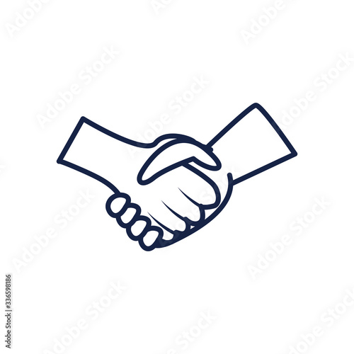 Isolated hands shake line style icon vector design