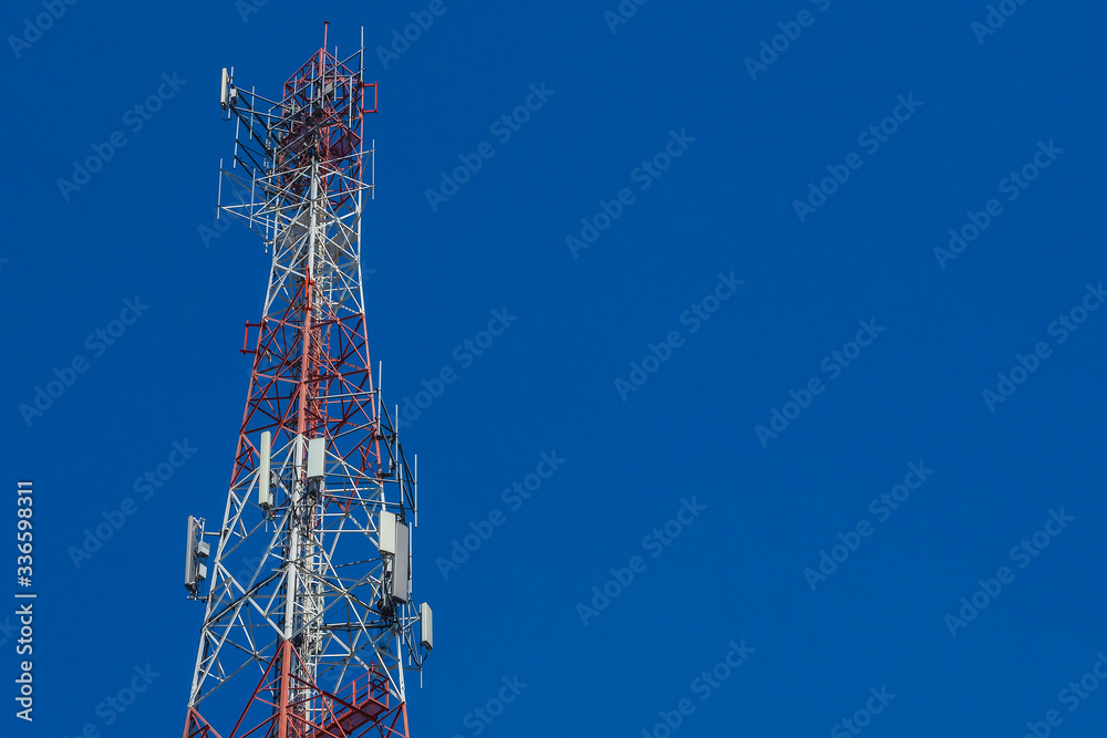 Mobile telephone towers with background in the sky Mobile telephone towers with background in the sky