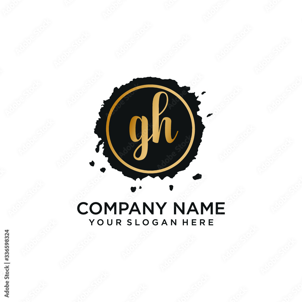 GH initial Handwriting logo vector templates GH initial Handwriting logo vector templates