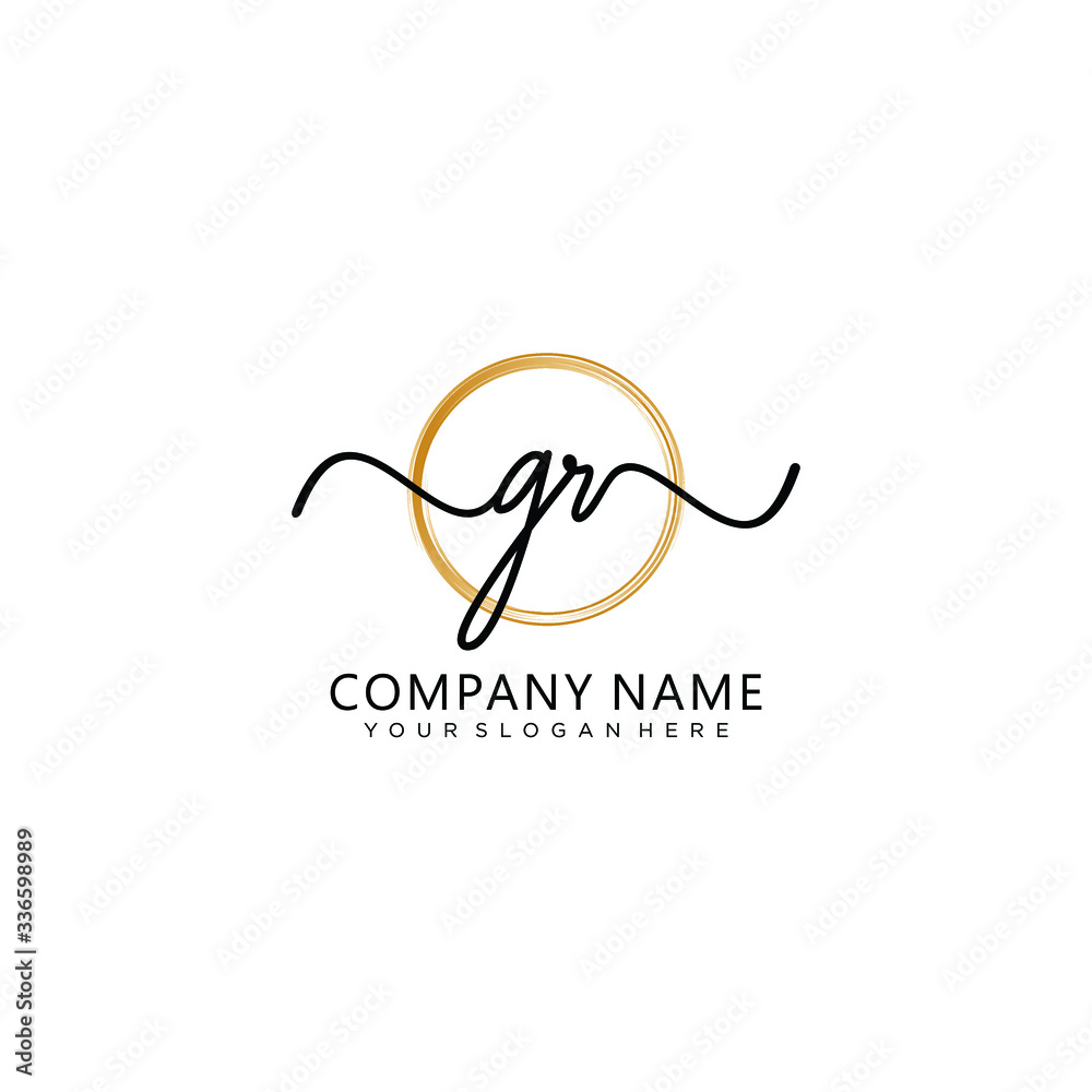 GR initial Handwriting logo vector templates GR initial Handwriting logo vector templates