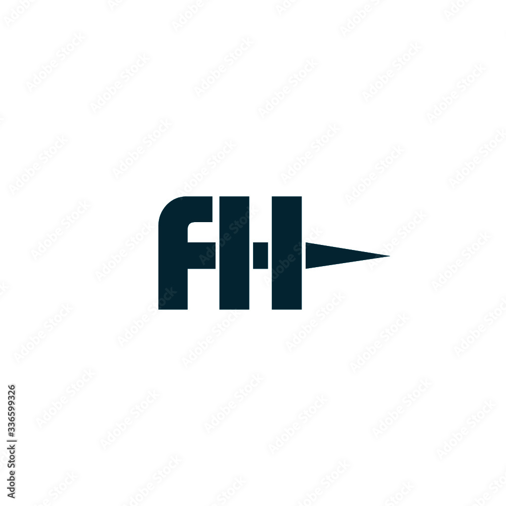Obraz premium Initial FH Letter Linked Logo isolated on white background