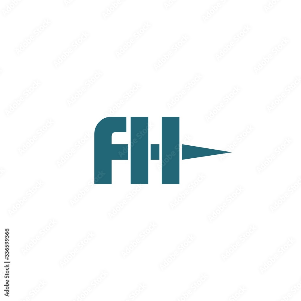 Initial FH Letter Linked Logo isolated on white background Initial FH Letter Linked Logo isolated on white background